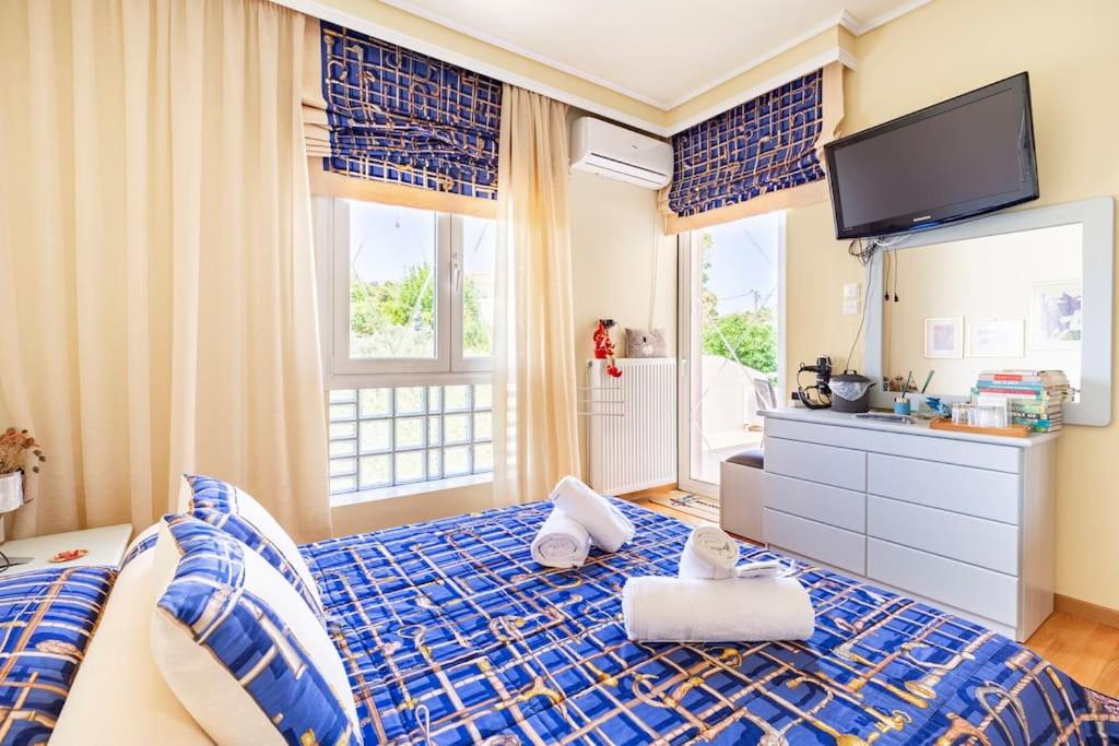 Postel nebo postele na pokoji v ubytování Villa serenity