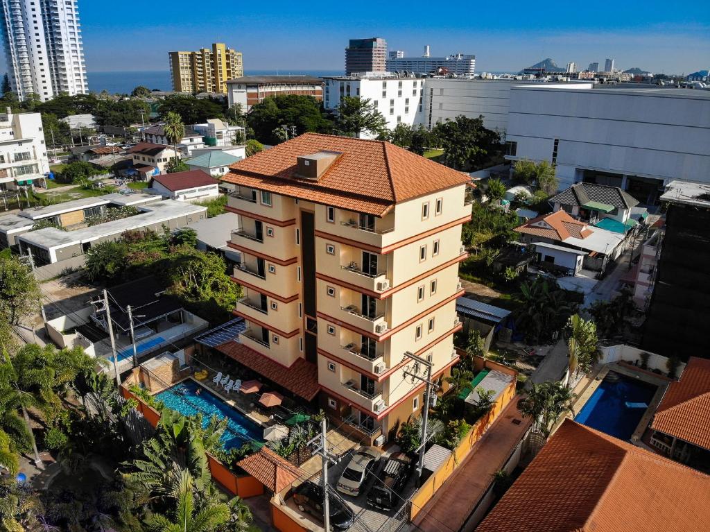 an overhead view of a building in a city at Sky Villa Hua Hin Guesthouse - Adults-Only in Hua Hin