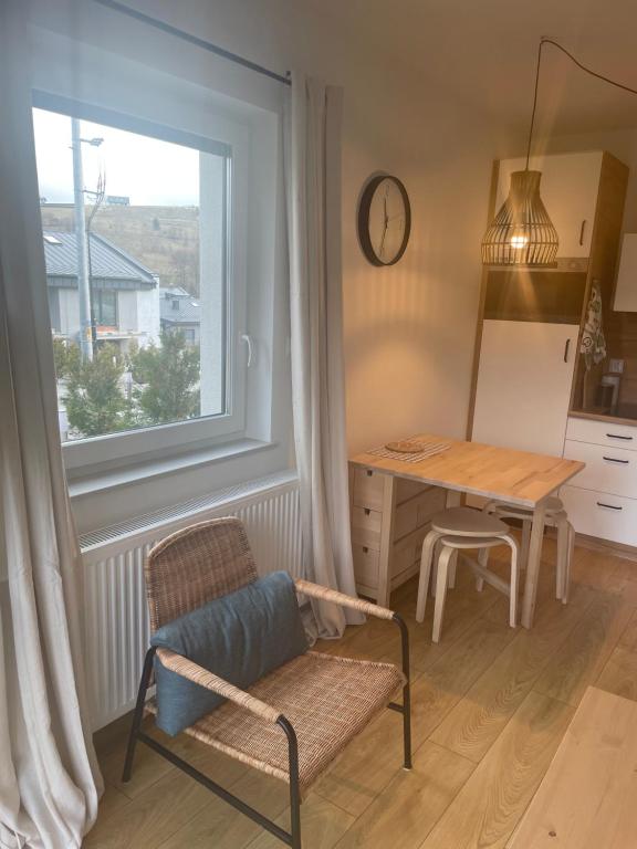 Kuchyň nebo kuchyňský kout v ubytování Apartament Kuba na Spokojnej