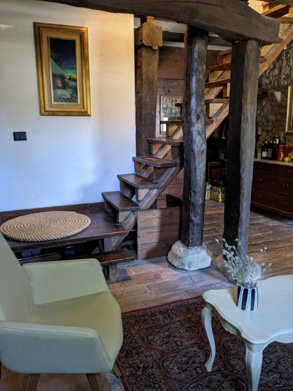 A seating area at Country old stone house immerse in nature
