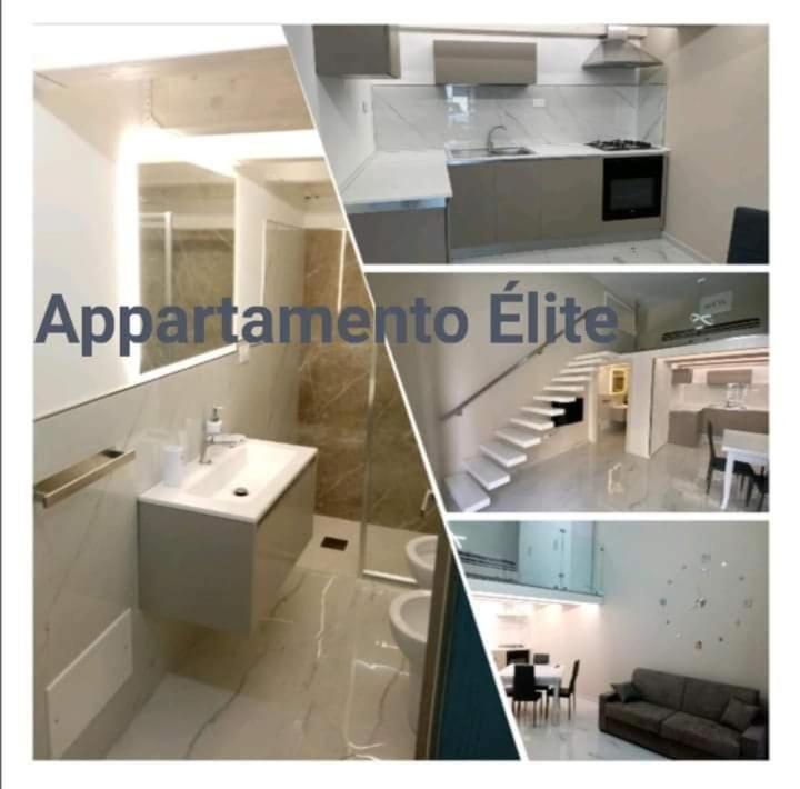 a collage of pictures of a bathroom with a sink at Élite Lampedusa in Lampedusa