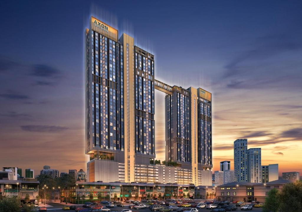 a rendering of a tall building in a city at Sleeping Lion Suites in Kuala Lumpur