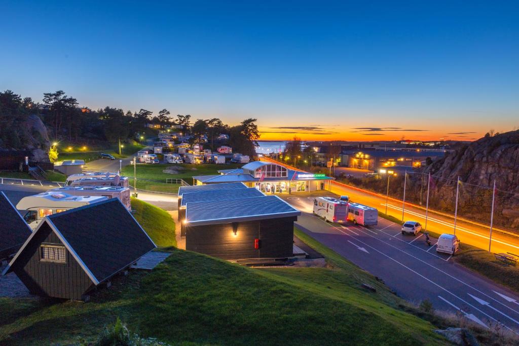 a small town with a lot of buildings and a street at First Camp City-Strömstad in Strömstad