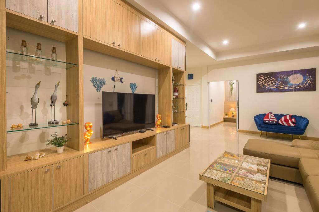 Kuchyň nebo kuchyňský kout v ubytování Aonang sealight pool villa
