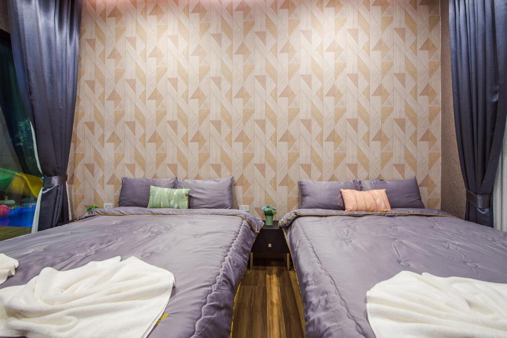 Postel nebo postele na pokoji v ubytování Laboon Pool Villa บ้านพักส่วนตัวพร้อมสระว่ายน้ำ ชะอำ