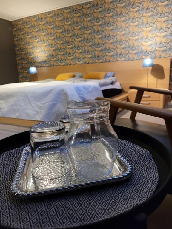 Postel nebo postele na pokoji v ubytování Bokskogens Guesthouse