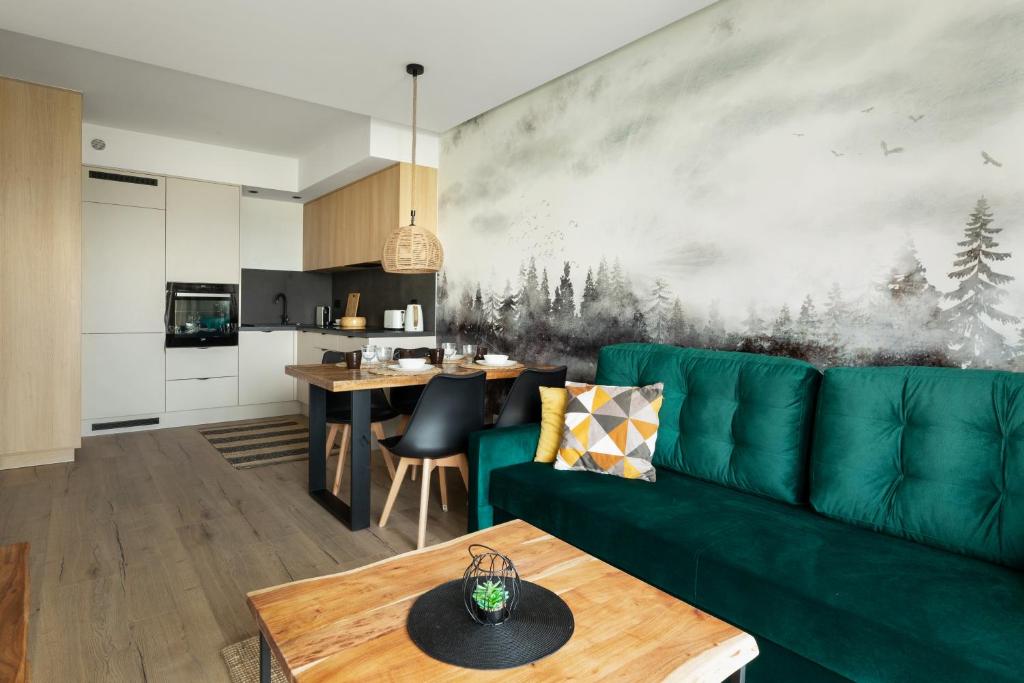 Kuchyňa alebo kuchynka v ubytovaní Apartament Bliżej Natury 2