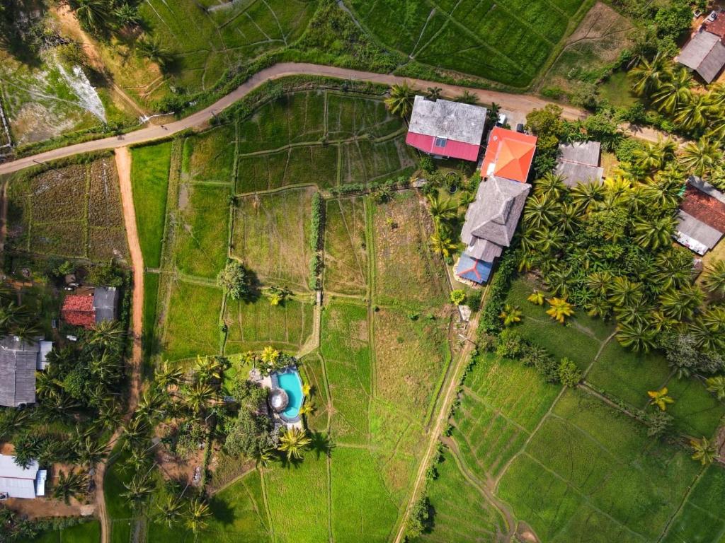 Letecký snímek ubytování Nelu Villa Sigiriya