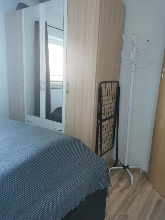 Postel nebo postele na pokoji v ubytování Haus Knoll