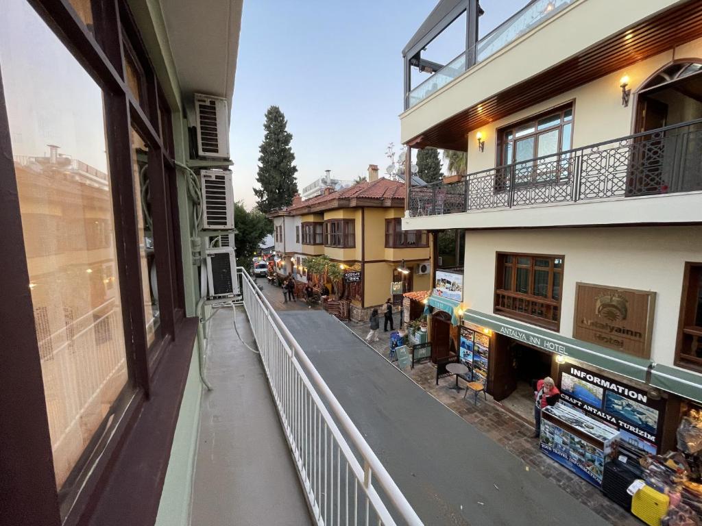a view of a street from a balcony of a building at Hıdırlık Boutique Hotel in Antalya