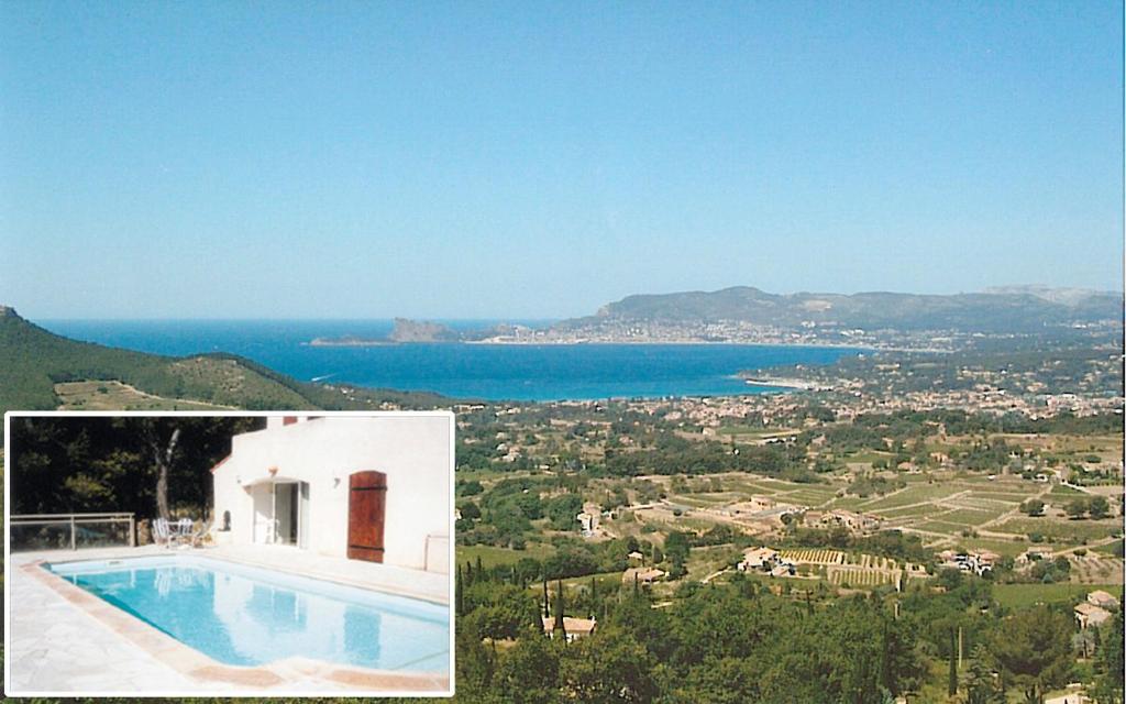 Cette villa dispose d'une piscine et offre une vue sur l'océan. dans l'établissement Le gite reisch, à La Cadière-dʼAzur