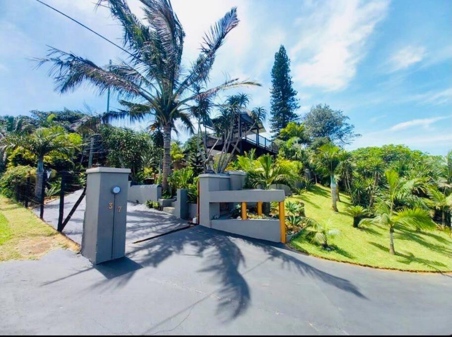 a house with palm trees and a driveway at Tugela Mouth, Beach views in Tugela Mouth