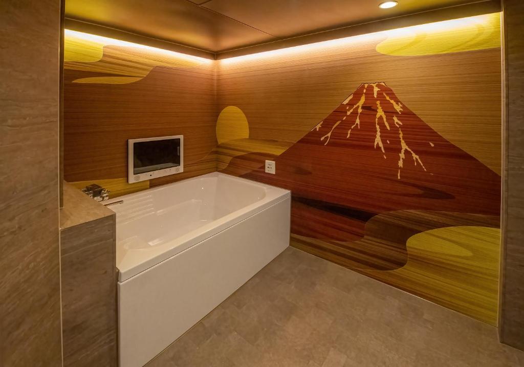 TV a/nebo společenská místnost v ubytování Hotel Kaguya