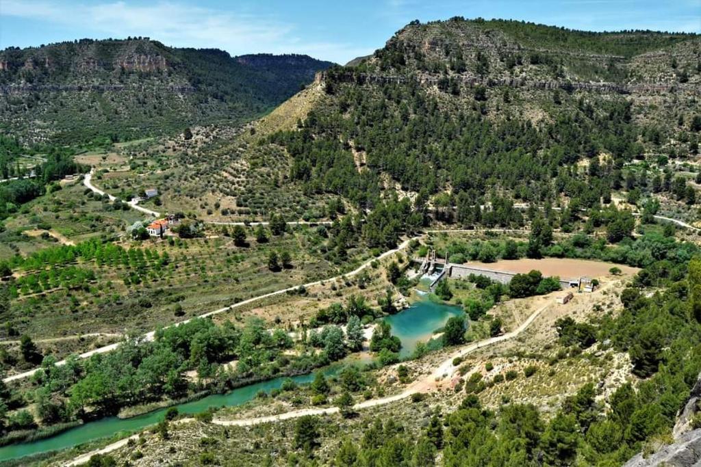 an aerial view of a mountain with a river at Casa Abuelo Lorenzo in Enguídanos