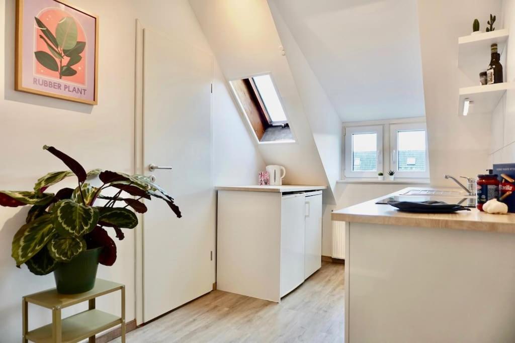 Kuchyň nebo kuchyňský kout v ubytování NEU I moderne zentrale Wohnung I Netflix I 4 Gäste