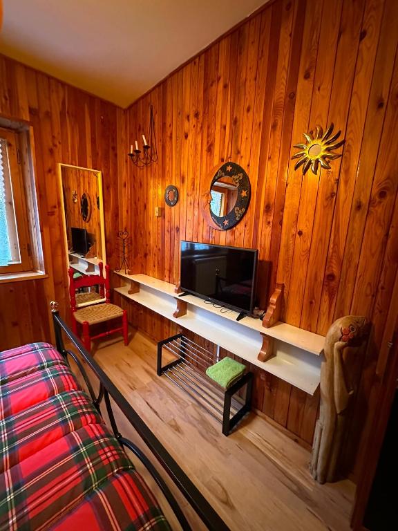 Telewizja i/lub zestaw kina domowego w obiekcie Appartamento incantevole e confortevole con Camino