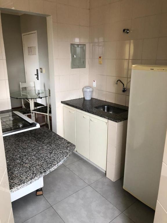 Kuchyň nebo kuchyňský kout v ubytování Pampulha Lieu Hotel
