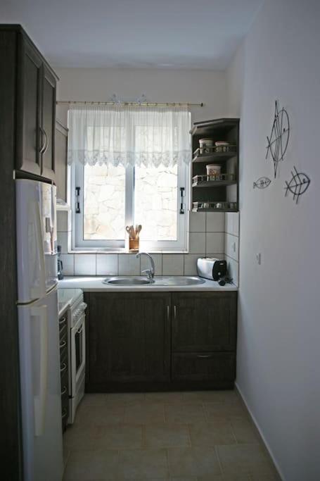 Kuchyň nebo kuchyňský kout v ubytování Fereniki's place