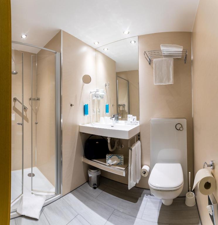 Koupelna v ubytování Hotel Saigerhütte
