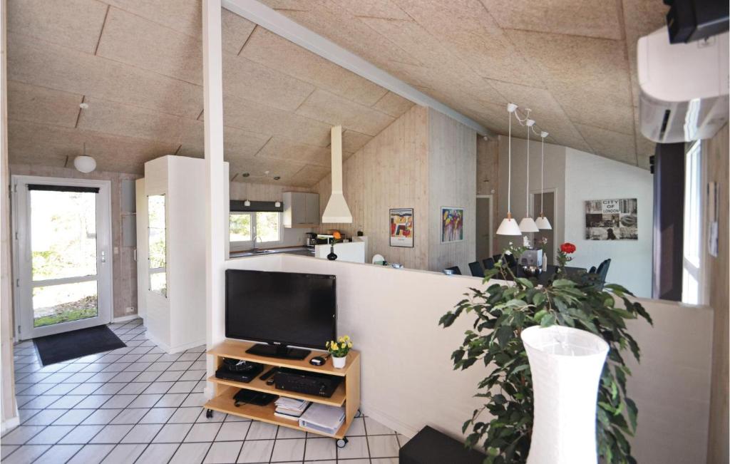 TV a/nebo společenská místnost v ubytování Gorgeous Home In Glesborg With Kitchen