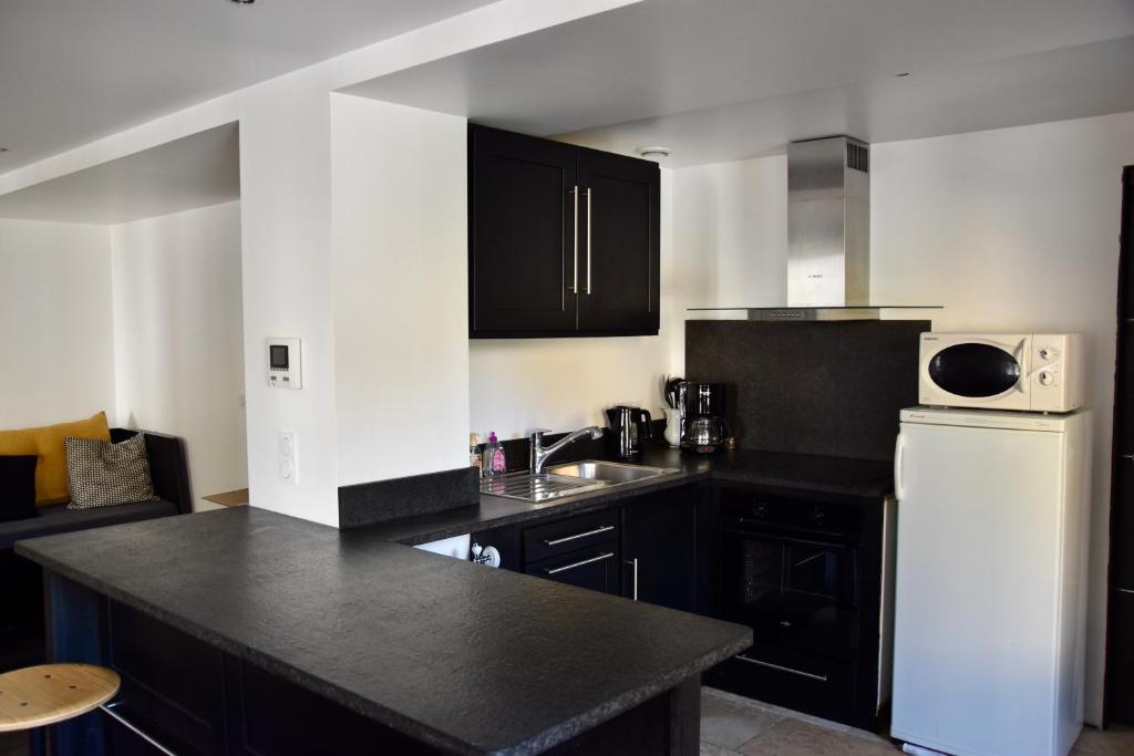 Kuchyňa alebo kuchynka v ubytovaní Appartement 6 personnes, les 3 vallées, près des Thermes