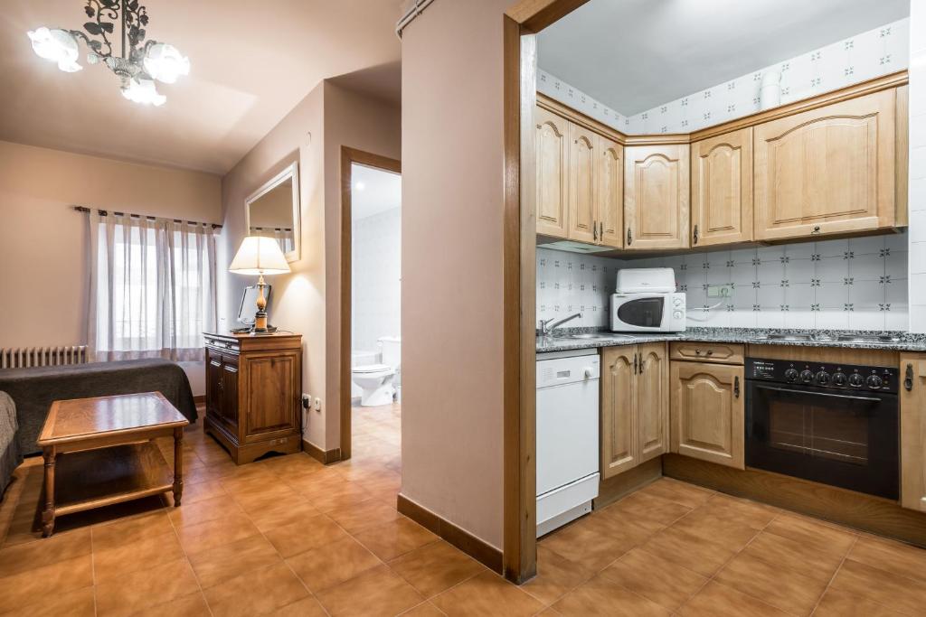 Kuchyň nebo kuchyňský kout v ubytování Riu Nere Mountain Apartments