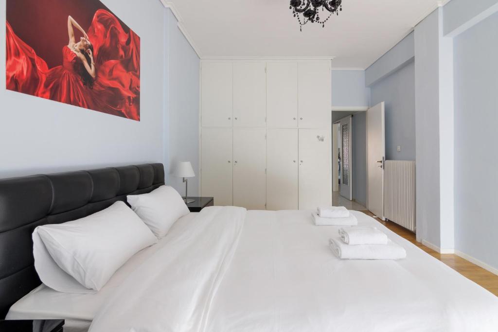 Posteľ alebo postele v izbe v ubytovaní Spacious and Modern Flat for 4