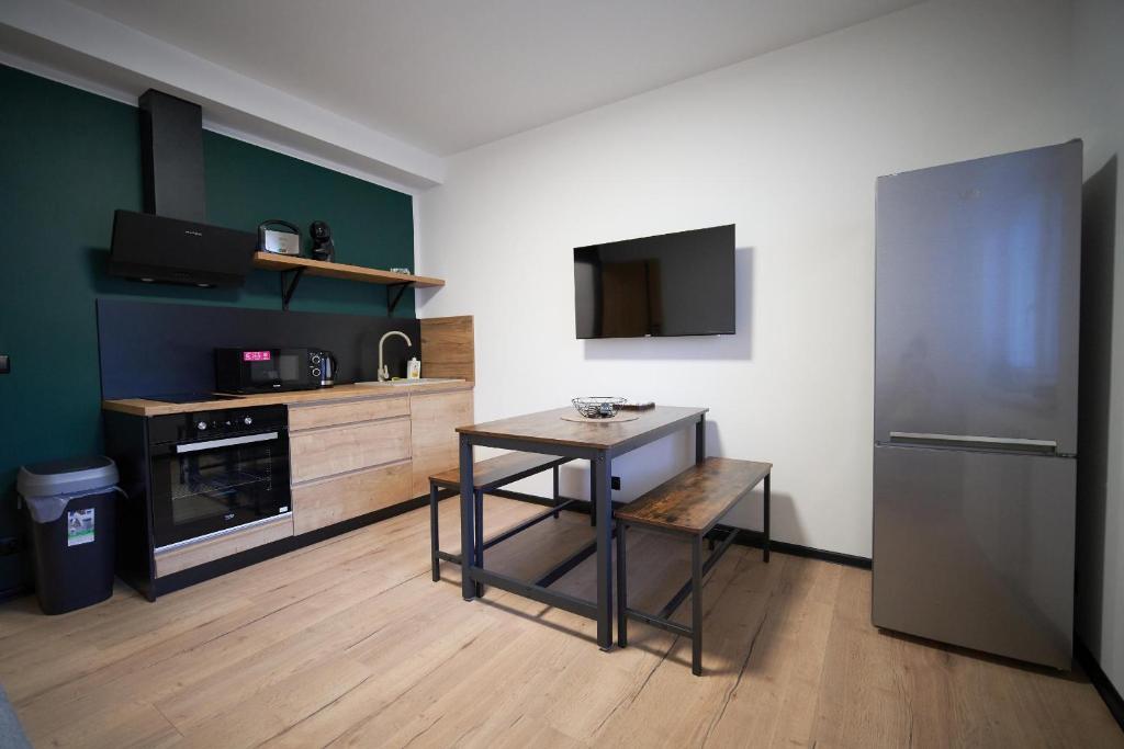 Η κουζίνα ή μικρή κουζίνα στο Apartmány U Rodinky