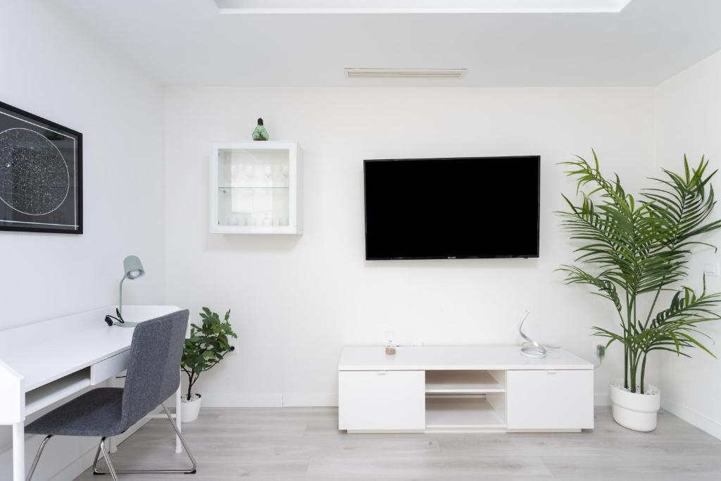 A television and/or entertainment centre at Home2Book Olympo Suite