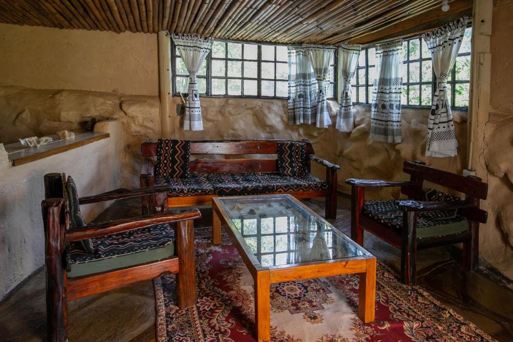 Posezení v ubytování Punda Milias Lodge