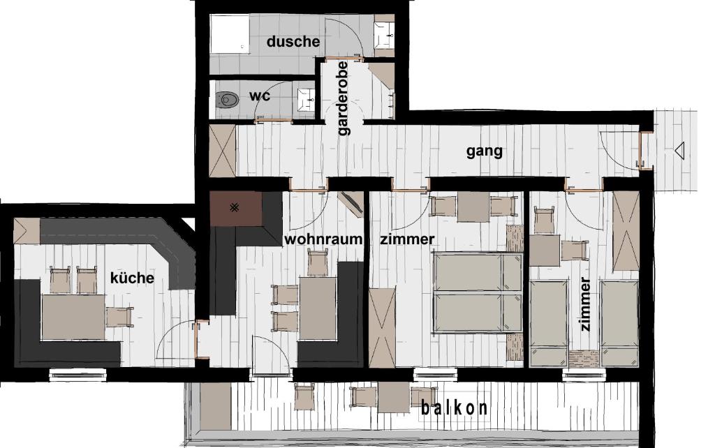 Půdorys ubytování Biohof-Inntalblick