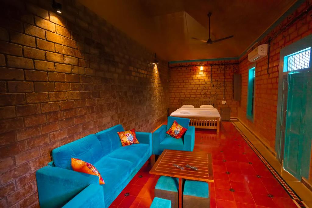 Posezení v ubytování Anamala Serenity Homestay Kerala