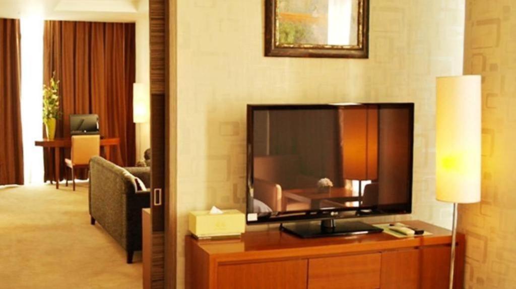 TV a/nebo společenská místnost v ubytování Ecograd Hotel