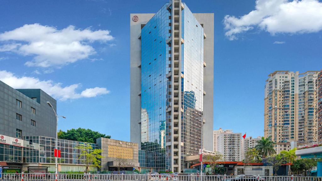 Nespecifikovaný výhled na destinaci Sia-men nebo výhled na město při pohledu z hotelu
