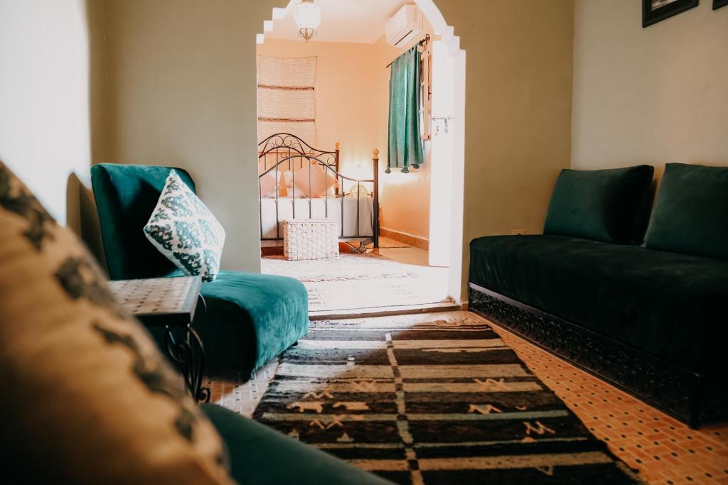 Posezení v ubytování Riad Hotel Sherazade