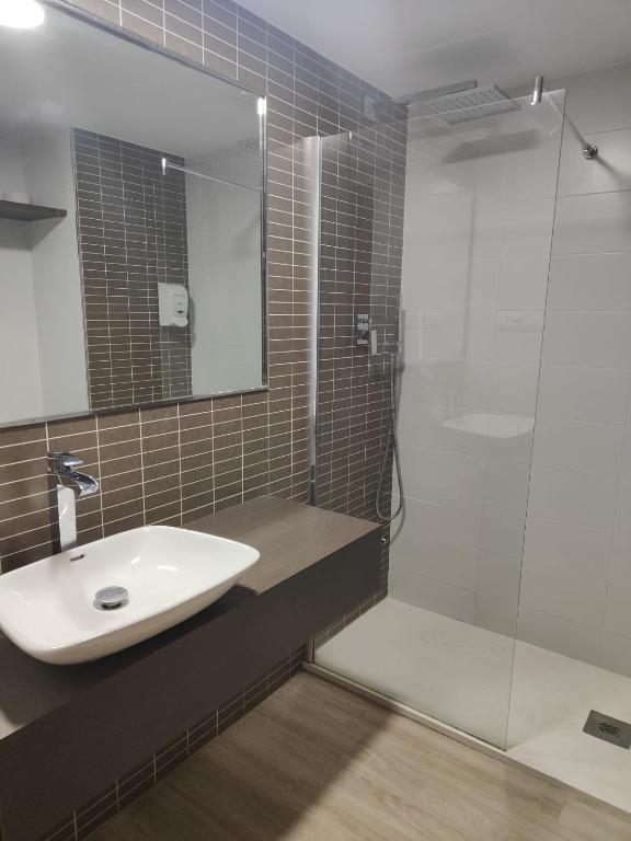 Koupelna v ubytování Hotel Papi