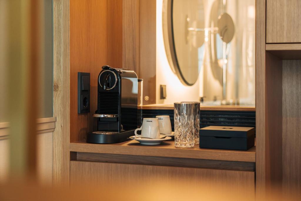 Kuchyň nebo kuchyňský kout v ubytování Hotel Galántha