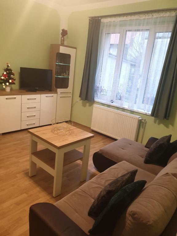 Televízia a/alebo spoločenská miestnosť v ubytovaní Apartament Demiro