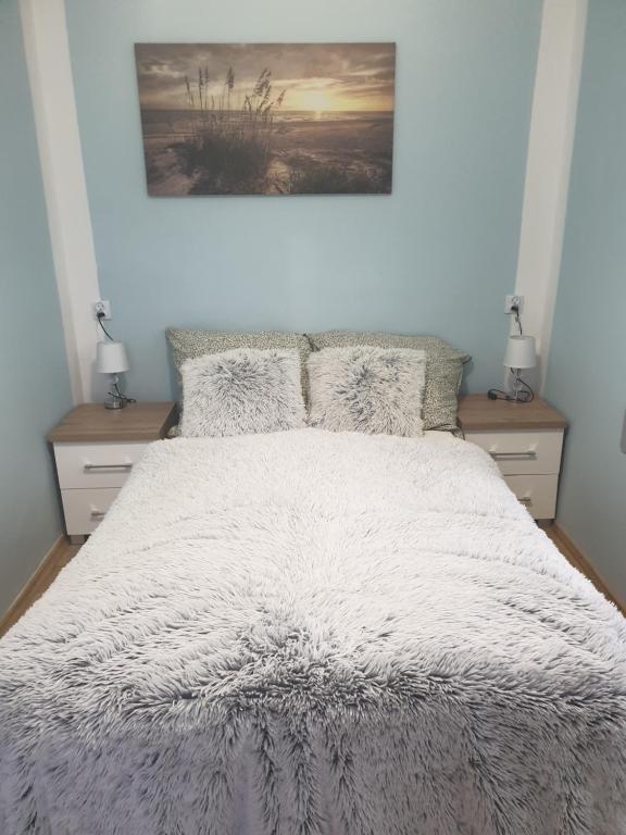 Posteľ alebo postele v izbe v ubytovaní Apartament Demiro