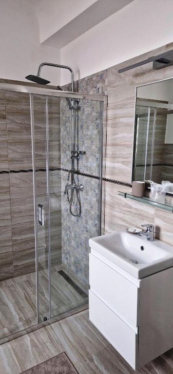 Koupelna v ubytování Hotel Triumf