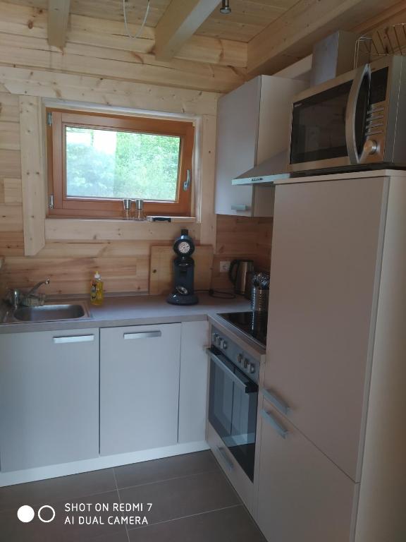 Kuchyň nebo kuchyňský kout v ubytování Felsenlandblick