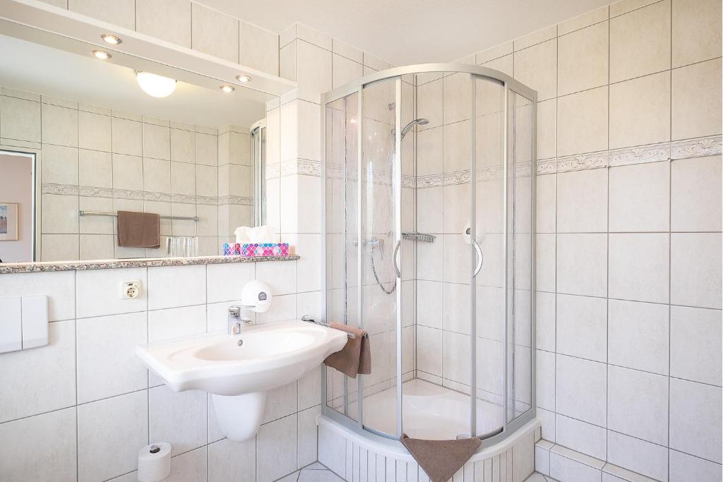 Koupelna v ubytování Hotel Am Steinberg