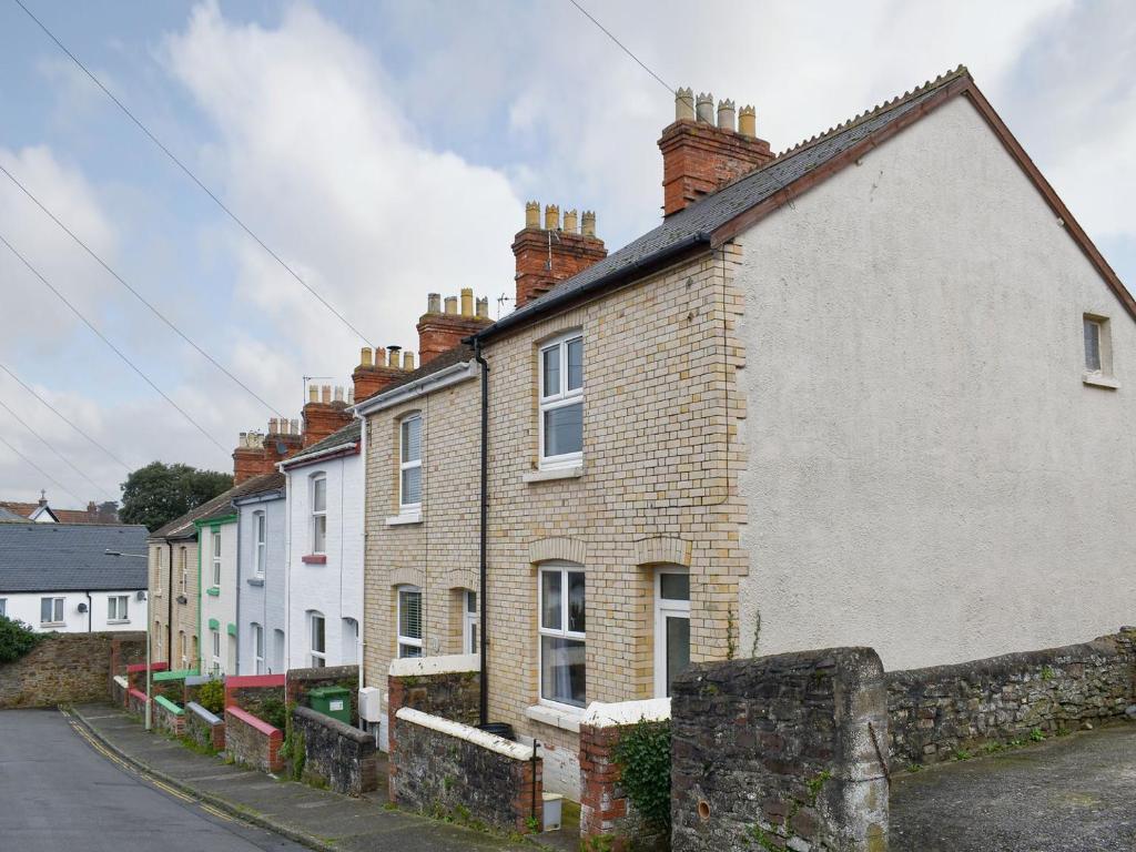 a row of brick houses on a street at Number One Bideford in Bideford