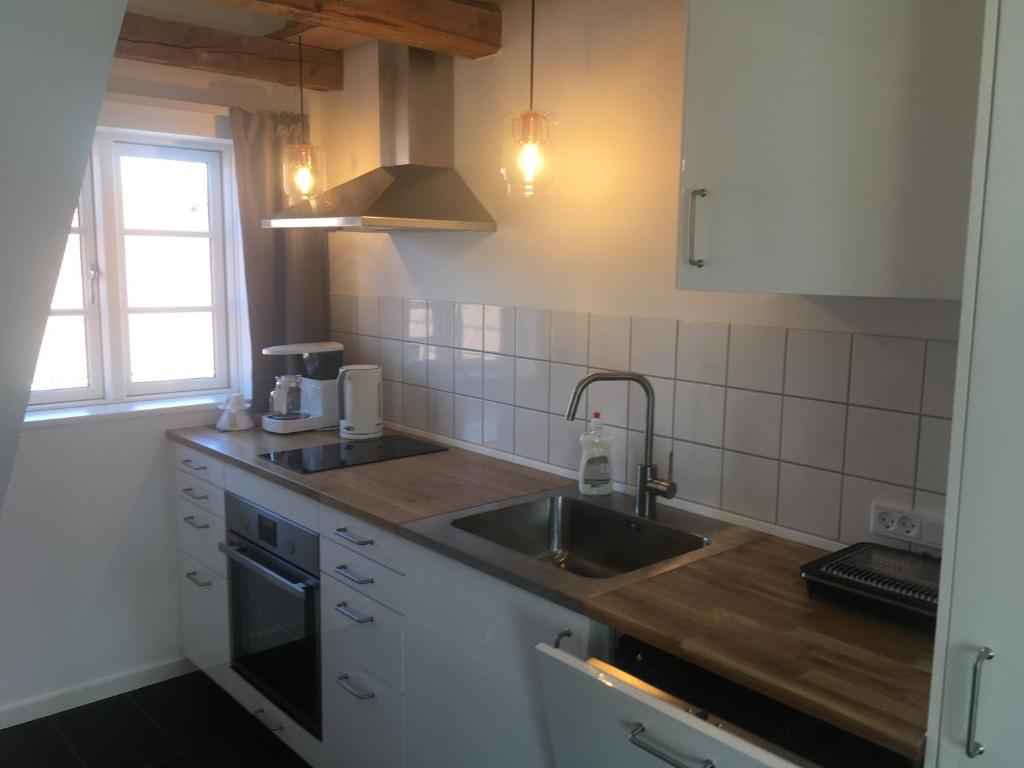 Kuchyň nebo kuchyňský kout v ubytování Hotel Osted