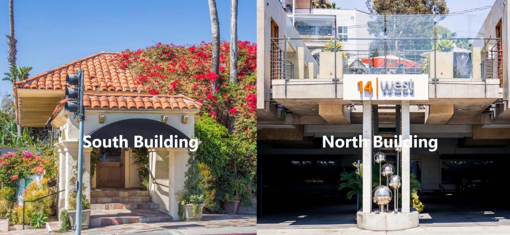 a building with a sign that says south building and north building at 14 West Laguna Beach in Laguna Beach