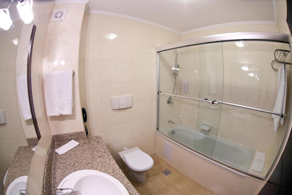 Koupelna v ubytování Hotel Tecadra