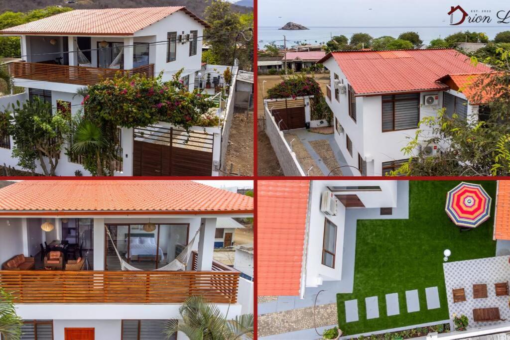 a collage of four pictures of a house at Hermosa Casa de Playa Machalilla in Machalilla