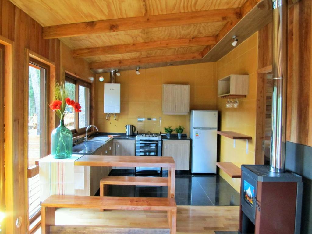 Kuchyň nebo kuchyňský kout v ubytování Los Lingues Lodge