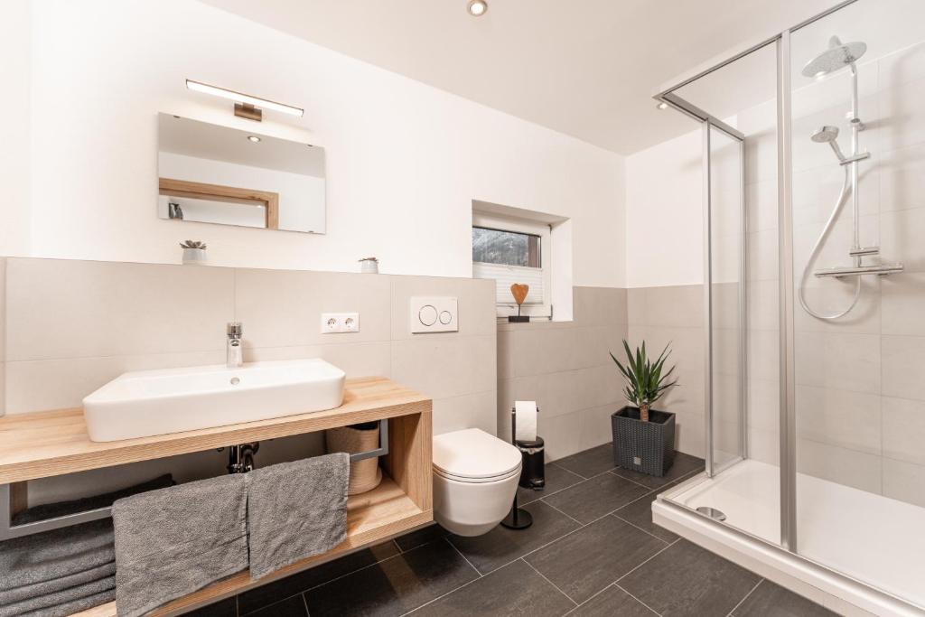 Koupelna v ubytování Bergnest Oetztal - Appartements