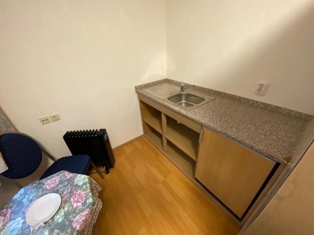 Kuchyň nebo kuchyňský kout v ubytování Hotel Bielatal